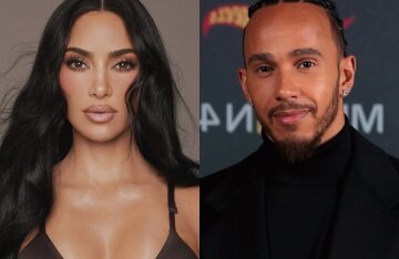 Kim Kardashian made her first public appearance with her new boyfriend, Lewis Hamilton.