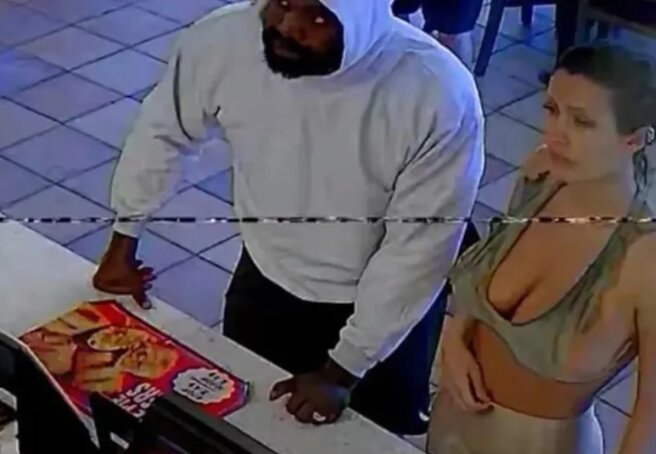 Bianca Censori in a microscopic "torn" top with Kanye West went to a fast food restaurant