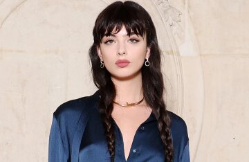 Blue and two braids: Deva Cassel at the Dior couture show