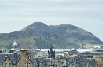 Arthur's Seat, the ancient volcano hill rising over Edinburgh, Scotland