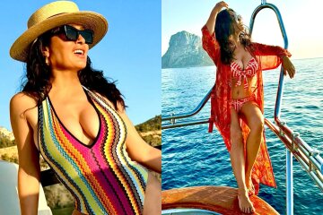 "All the photos are fresh." Salma Hayek spams bikini photos in honor of her 58th birthday