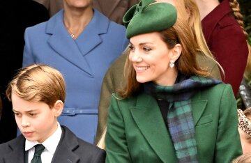 Kate Middleton with Prince William and children, King Charles III and Queen Camilla attend Christmas service