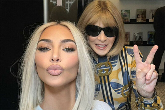 Anna Wintour took a selfie for the first time — with Kim Kardashian. In the network , the picture was criticized