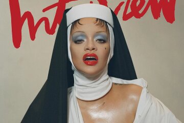 Rihanna starred as a nun for the cover of a glossy magazine and spoke about her relationship with A$AP Rocky and raising her sons