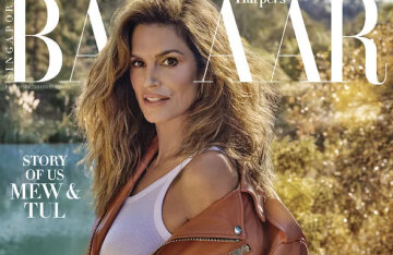 Cindy Crawford posed for the cover of Harper's Bazaar