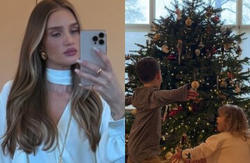 Rosie Huntington-Whiteley shows how she spends Christmas with her children