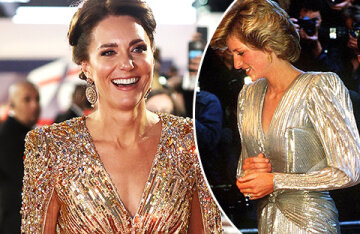The network compares the images of Kate Middleton and Princess Diana at the premieres of James Bond films