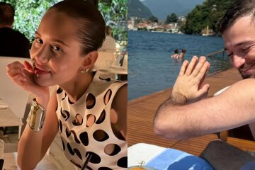 "My lucky man." Aurora Kiba is vacationing in Italy with her boyfriend, the nephew of the President of Azerbaijan.