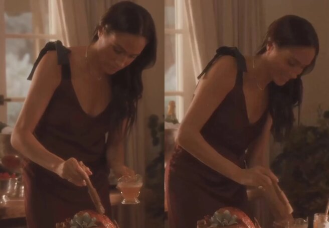 "She probably doesn't know how to turn on an oven." Meghan Markle criticized for her Thanksgiving preparation video.