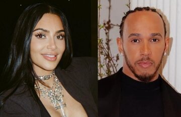 Kim Kardashian posted her first photo with her new boyfriend, racing driver Lewis Hamilton.