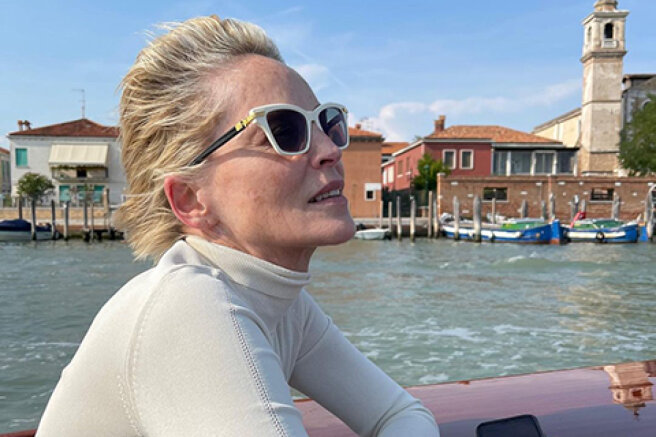 Sharon Stone travels to Venice