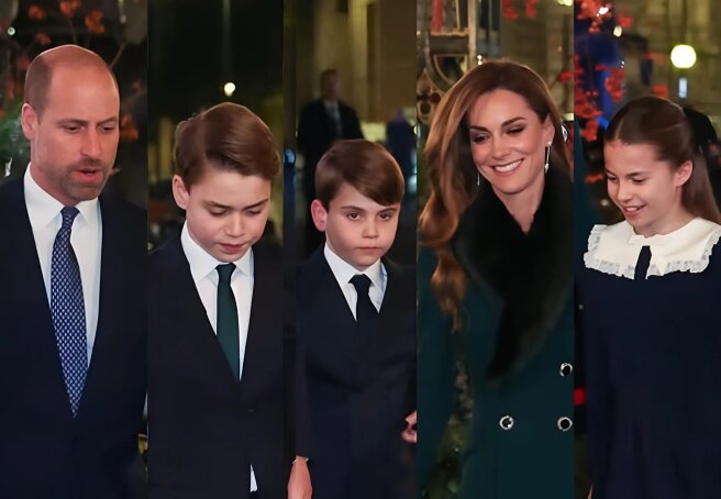 Kate Middleton and Prince William attended Christmas service with their children.
