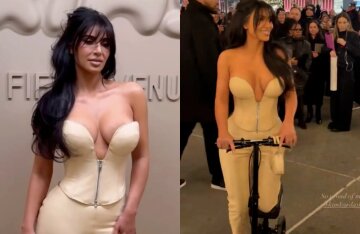 Kim Kardashian Shows Up at Skims Boutique Opening with Broken Leg and Heels