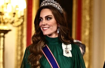 Kate Middleton and Prince William, King Charles III and Queen Camilla at a banquet in honor of the visit of the President of Nigeria