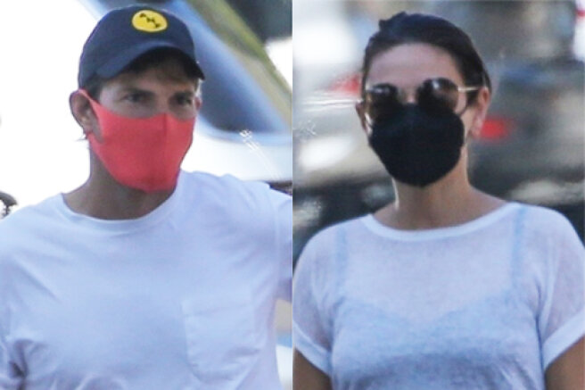 Rare shot: Ashton Kutcher and Mila Kunis on a walk in Los Angeles