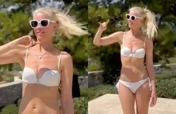 Claudia Schiffer Celebrates 54th Birthday in Bikini