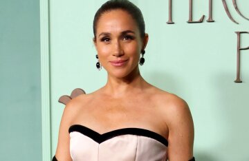 Meghan Markle attended a charity gala in a low-cut dress.