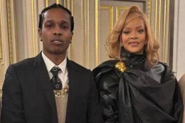 Rihanna dressed as a "teacher" and A$AP Rocky in a tie met with Emmanuel Macron