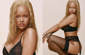 "She looks pregnant." Rihanna poses in lingerie for her brand