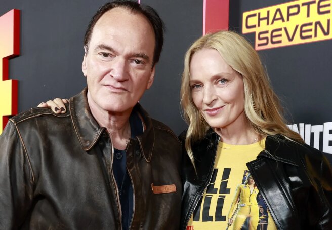 Uma Thurman and Quentin Tarantino attended the premiere of "Kill Bill: Bloody Affair."