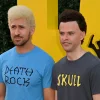 Ryan Gosling and Micky Day came to the premiere of the film "Stuntmen" in the images of Beavis and Butt-Head