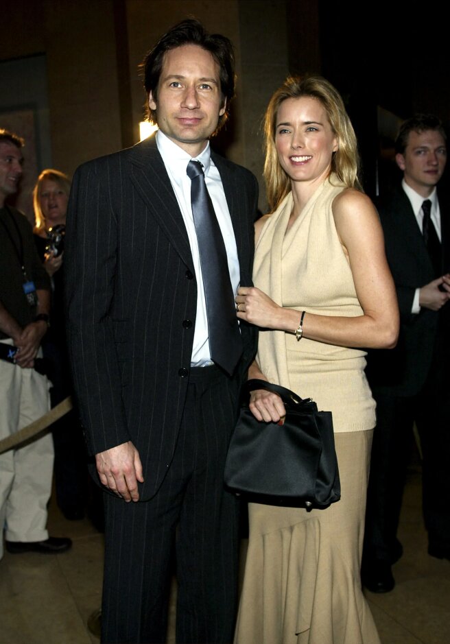 Дэвид Духовны и Теа Леони в 2003 году/Фото: Frederick M. Brown/Getty Images