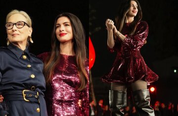 Anne Hathaway in leather boots and Meryl Streep attended the premiere of "The Devil Wears Prada 2"