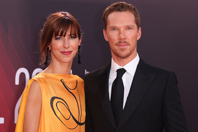 A rare exit: Benedict Cumberbatch and his wife Sophie Hunter attended the premiere of the film "The Power of the Dog" in London