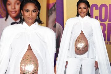 Pregnant for the fourth time, Ciara went public with her belly exposed