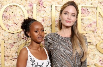 Angelina Jolie Attends Golden Globe Awards With Daughter Zahara