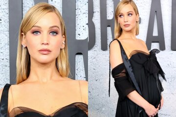 Gothic Bride: Pregnant Jennifer Lawrence hits the red carpet