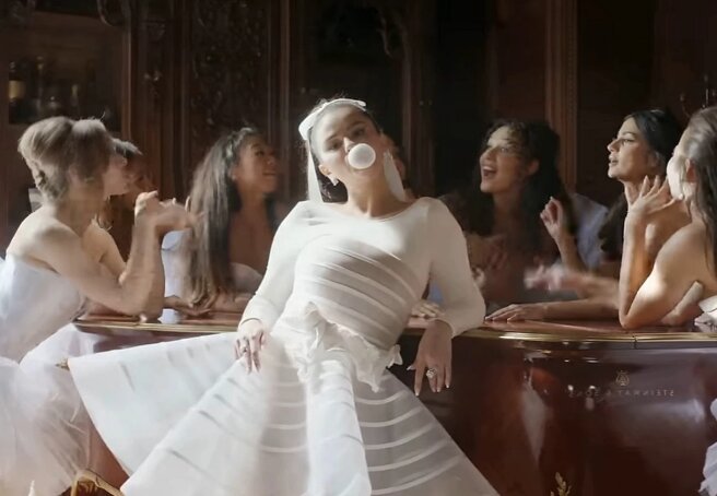 Selena Gomez starred in a wedding dress in the Love On video