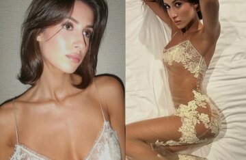 Bianca Censori's younger sister posed in a nude dress.