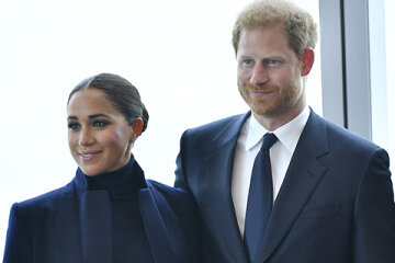 Meghan Markle and Prince Harry made their first public appearance after the birth of their daughter