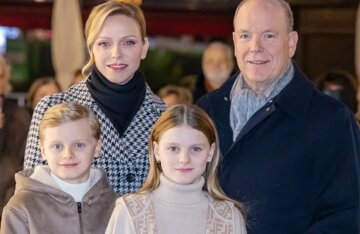 Prince Albert II of Monaco and Princess Charlene of Monaco with their children lit the Christmas tree in Monaco.