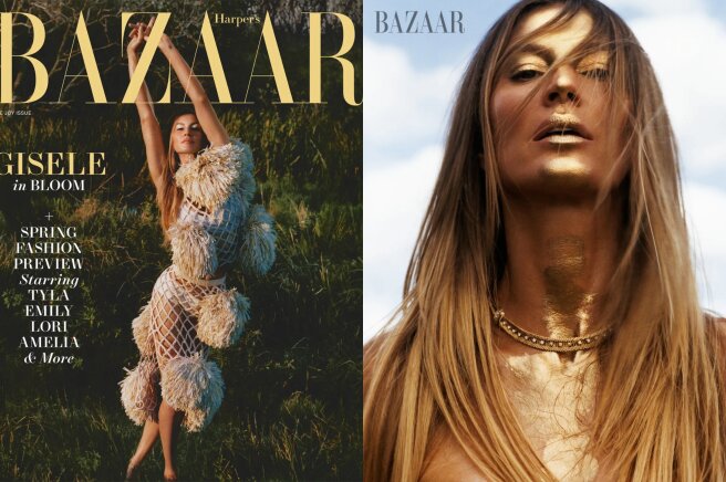 "Simple things make me the happiest." Gisele Bundchen posed for the cover of Harper's Bazaar