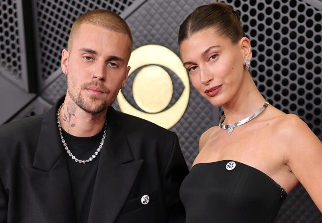 Lady Gaga, Justin and Hailey Bieber, Miley Cyrus, Cher and Heidi Klum attended the Grammy Awards in nude dresses.