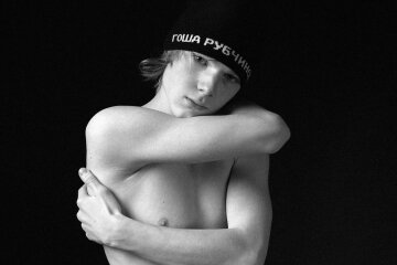 Yaroslav Mogilnikov topless and Vanya Dmitrienko starred for Gosha Rubchinskiy's brand