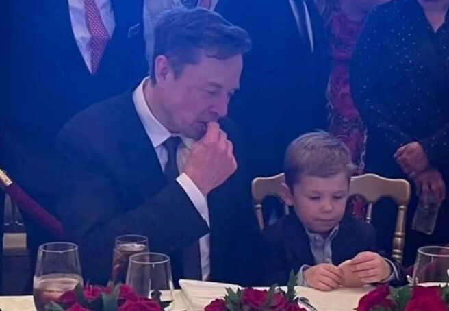 Elon Musk and his son celebrated Trump's election victory