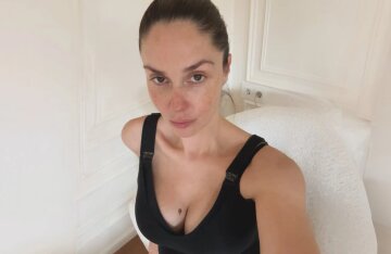 Agata Muceniece shared her first photo after giving birth.