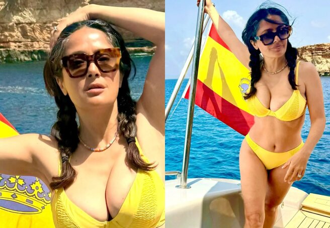 "Bikini and gray hair are the perfect combination": Salma Hayek is on holiday in Ibiza