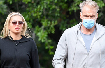 Dolph Lundgren and his beloved Emma Krokdahl on a run in Los Angeles