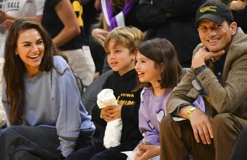 Rare appearance: Mila Kunis and Ashton Kutcher appeared in public with grown-up children