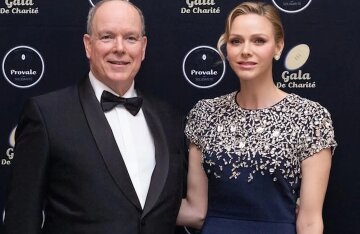 Princess Charlene of Monaco stepped out in an evening gown with her husband, Prince Albert II.