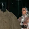 Bianca Censori came out in the rain wearing a transparent raincoat over her naked body