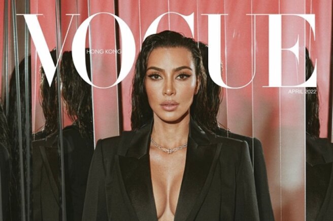 Kim Kardashian starred for Hong Kong Vogue and showed a tattoo that Pete Davidson dedicated to her