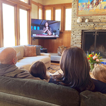 Bruce Willis with his wife Emma Heming and daughters