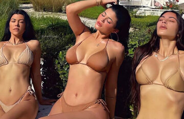 Three sisters: Kylie Jenner, Kim and Kourtney Kardashian shared photos from their vacation together