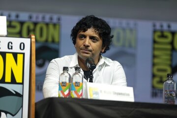 M. Night Shyamalan speaking at a public event