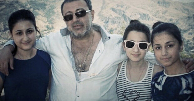 The Khachaturian sisters with their father